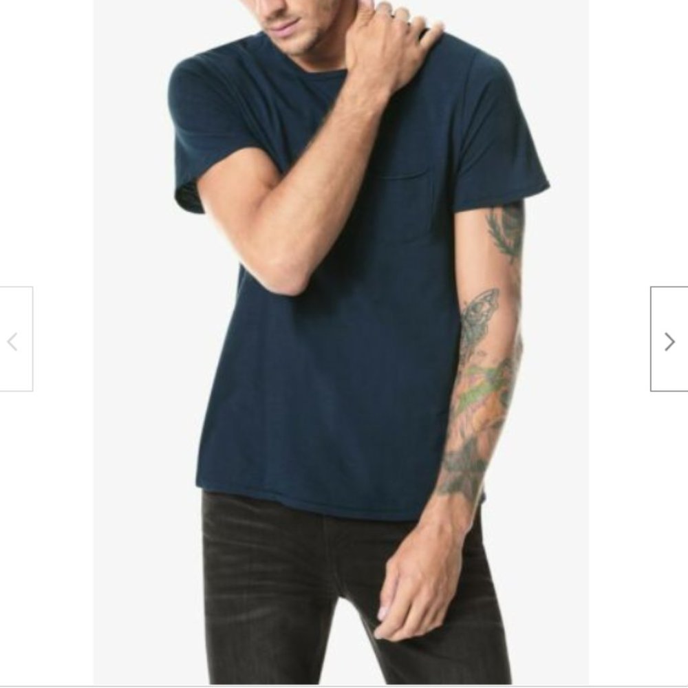 COPY - Joe's Jeans  Crewneck Raw-Edge Navy Blue T-Shirt